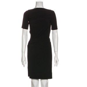 Balenciaga Paris Black Asymmetric Sheath Dress - Size 36